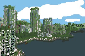 Vancouver Skyline re-imagined as overgrown ruins.  2010